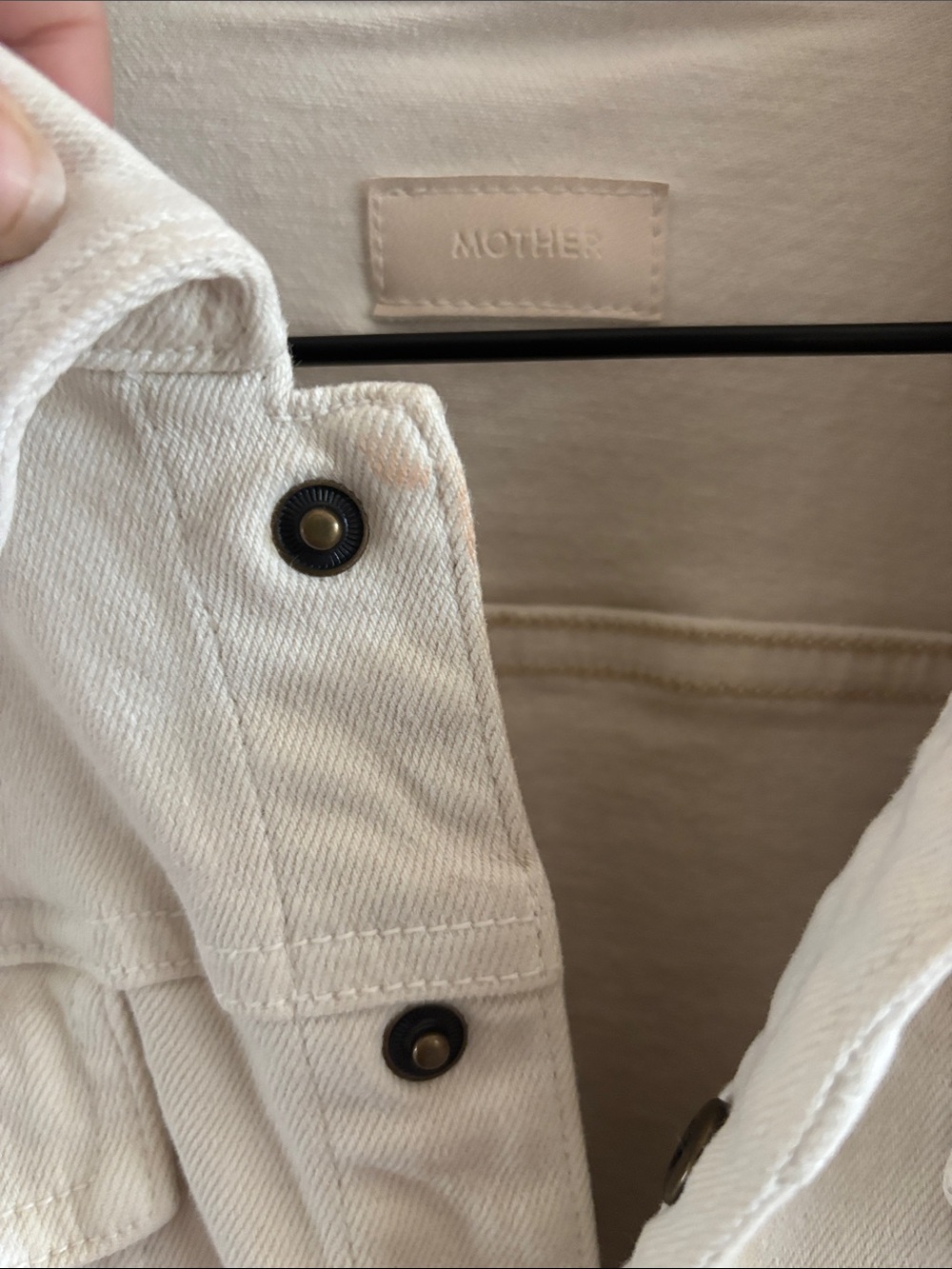 MOTHER Cream Denim Mini Dress- Button Front - Picture 10 of 10